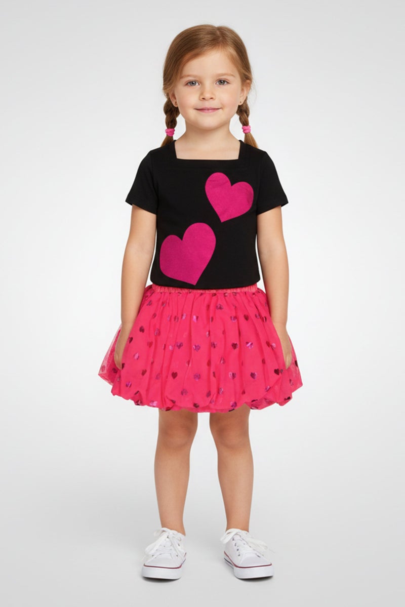 Freestyle Toddlers 2 Pieces Graphic Print Top And Skirt Set, Multicolor - Image 1